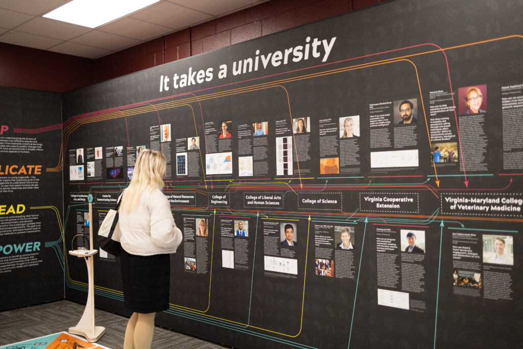 Person observing exhibit